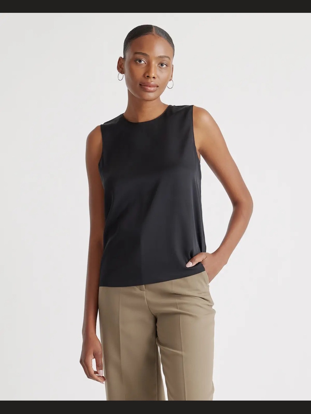 Quince Stretch Silk Shell Tank